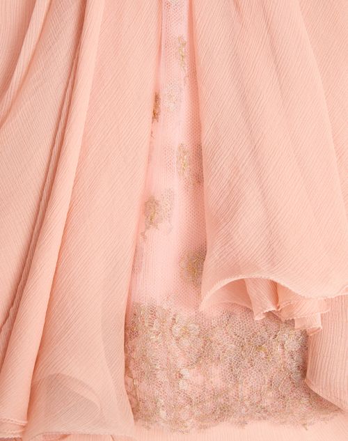 Valentino - Crepponne Chiffon Dress - Swirl Pink/gold - Woman - Dresses