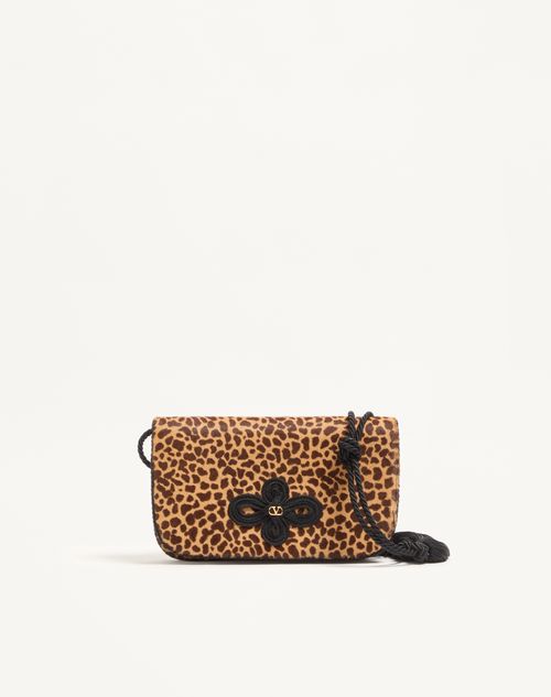 Valentino Garavani Sans Fin Mini Shoulder Bag In Pony-effect Animal Print Calfskin Woman Animal Print Onesize
