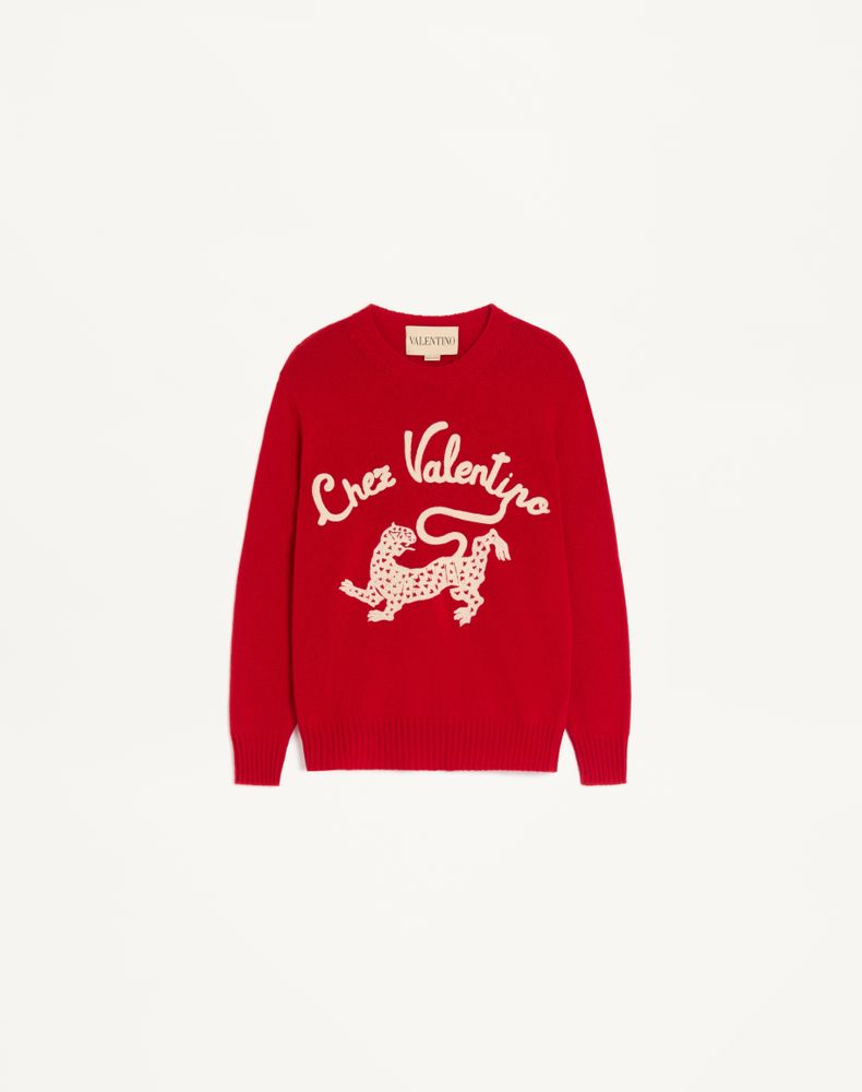 Valentino Women's Paris Embroidered Wool Jumper Woman Xs