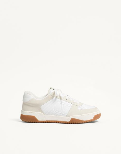 Valentino Garavani - Sparry Trainer In Split Leather And Nappa - White - Man - Sneakers