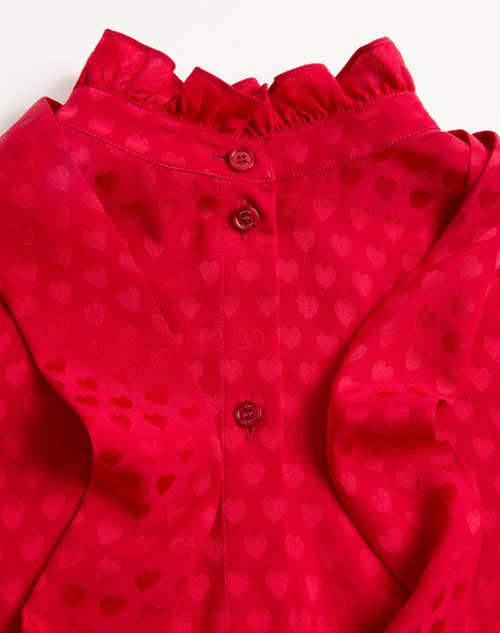 Valentino - Crepe De Chine Shirt With Cour De Coeur Print - Paris - Woman - Shirts And Tops