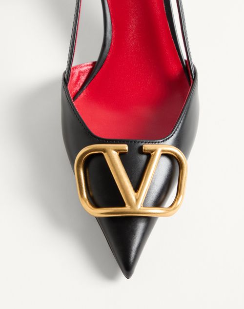 Valentino Garavani - Vlogo Signature Calfskin Slingback Pump 40mm - Black - Woman - Shoes