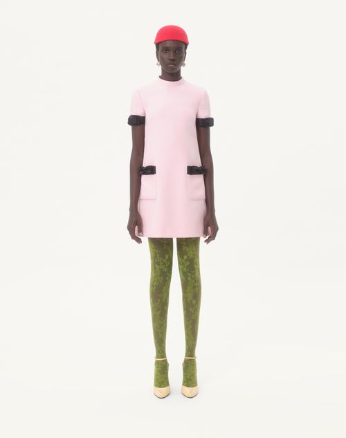Valentino - Vestido Corto De Crepe Couture - Taffy/negro - Mujer - Vestidos