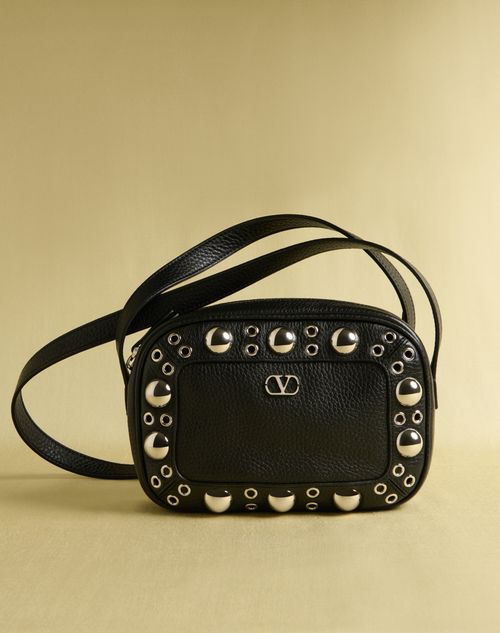 Valentino Garavani - Valentino Garavani Nellcôte Crossbody Bag In Grainy Calfskin - Black - Woman - Shoulder Bags