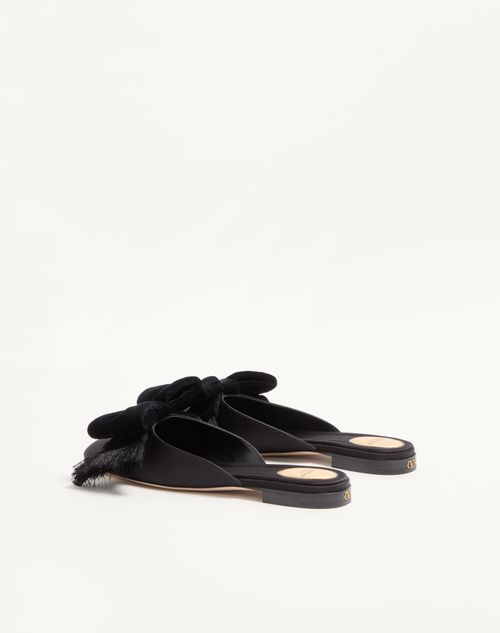 Valentino Garavani - Reinette Satin Mule - Black - Woman - Ballerinas