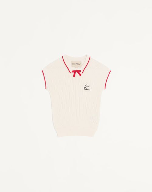 Valentino - Top En Coton - Bouleau/paris - Femme - Maille