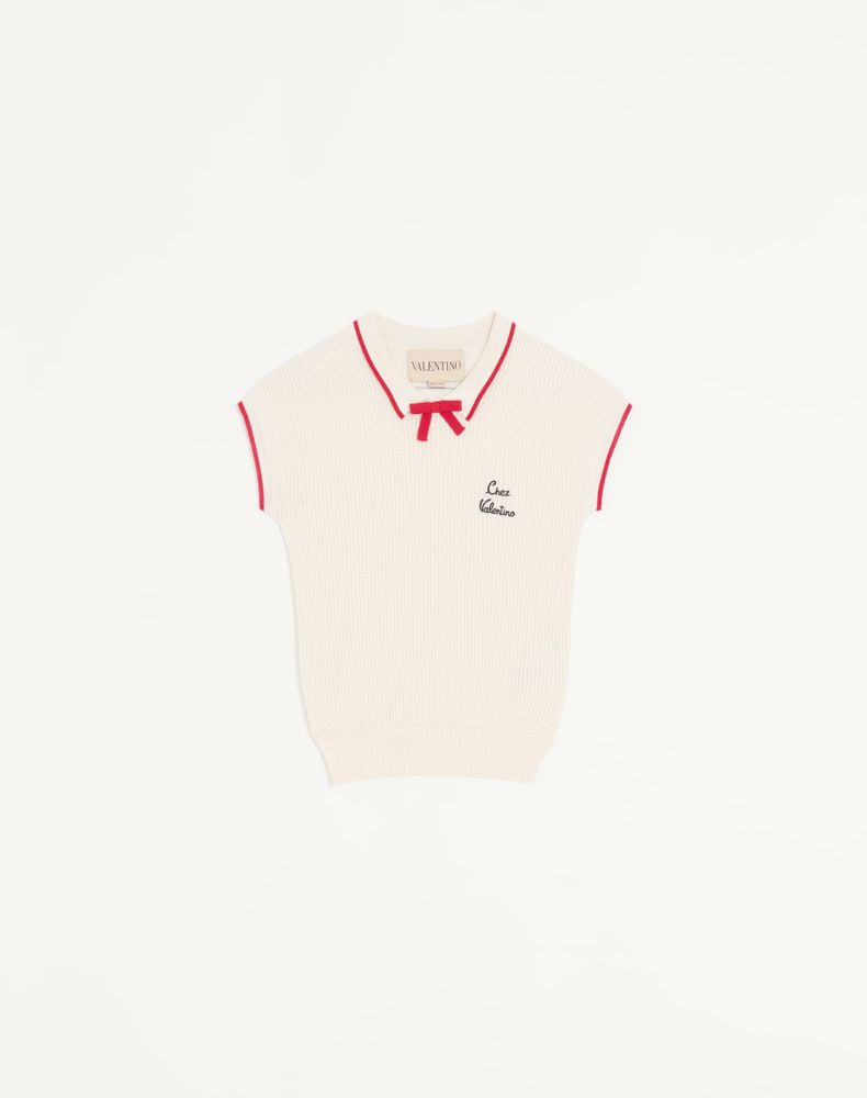 Valentino Women's Birch/Paris Cotton Top Woman Xs