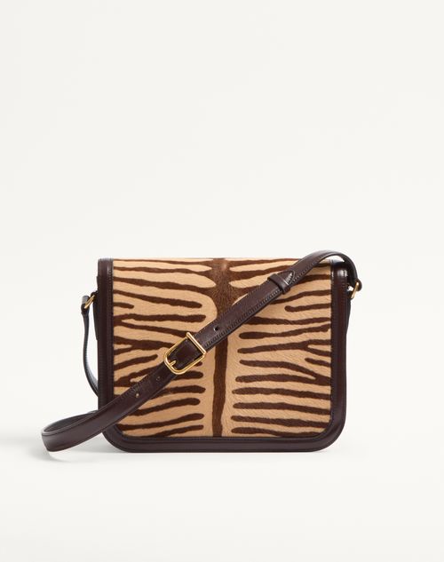 Valentino Garavani - Valentino Garavani 9to5 Shoulder Bag In Animalier Pony Effect Calfskin - Beige/testa Di Moro - Woman - Shoulder Bags