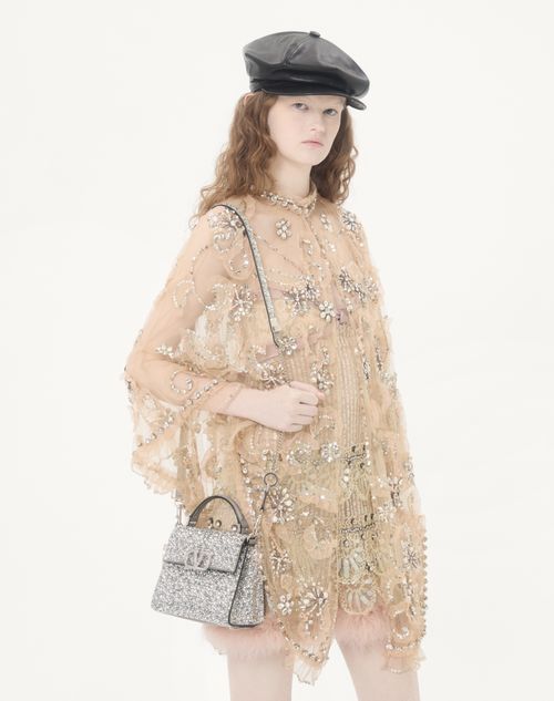Valentino Garavani - Mini Vsling Handbag With Sparkling Embroidery - Crystal - Woman - Top Handle Bags