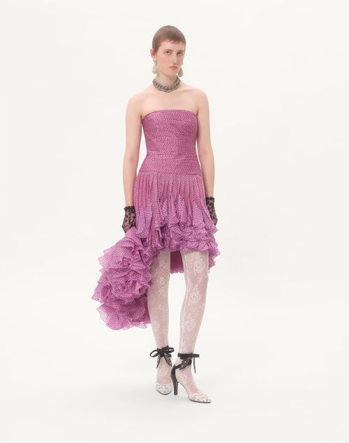 Valentino - Plusdepois Print Chiffon Dress - Absolute Rose/black - Woman - Dresses