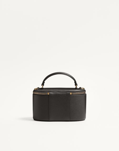 Valentino Garavani - Vlogo Signature Mini Vanity Bag In Grainy Calfskin - Black - Woman - Wallets And Small Leather Goods