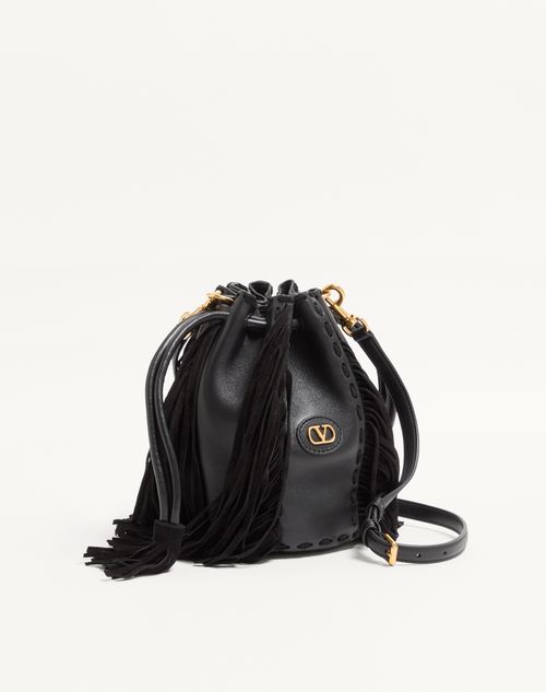 Valentino Garavani - Sac Seau En Cuir Valentino Garavani Nellcôte Petit Modèle - Noir - Femme - Sacs Porté Épaule