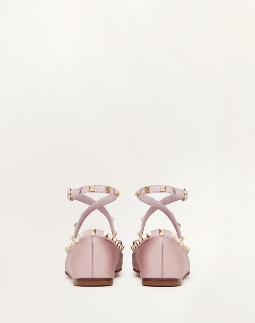 Valentino Garavani - Rockstud Satin Ballerina - Water Lilac - Woman - Ballerinas