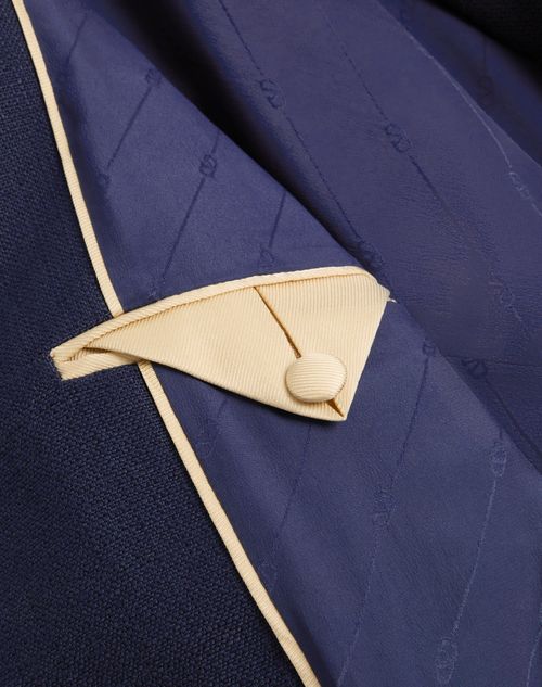 Valentino - Viscose Jacket With Bow - Provence Blue - Woman - Jackets And Blazers