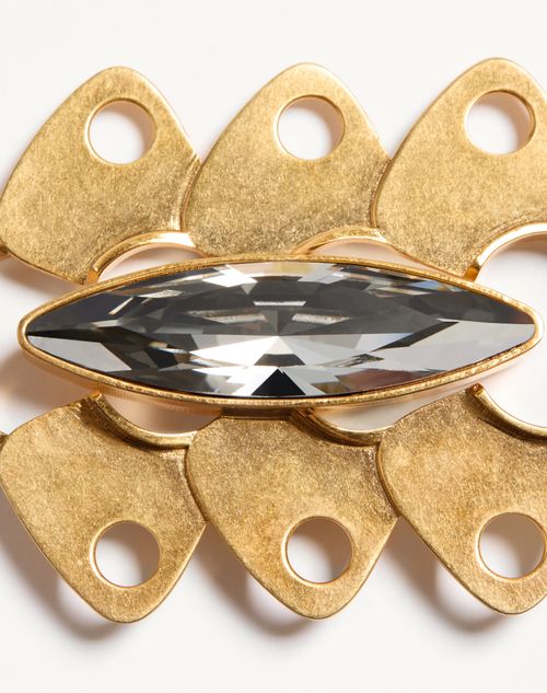 Valentino Garavani - Pages Necklace In Metal And Crystals - Gold/crystal - Woman - Fashion Jewelry