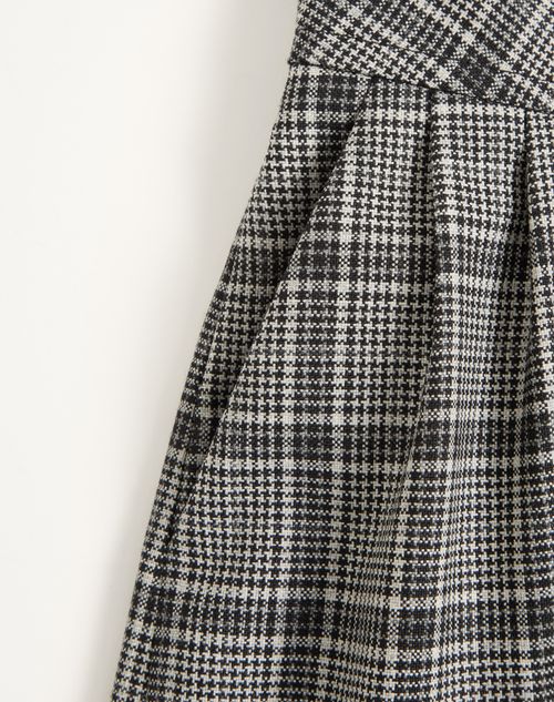 Valentino - Wool Bermuda Shorts With Check Pattern - Grey - Woman - Trousers And Shorts