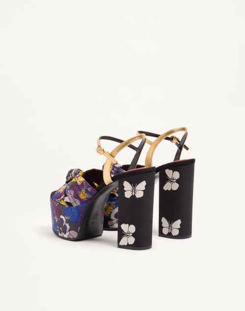 Valentino Garavani - Sandalo Con Plateau Crasher In Tessuto Jacquard Après L'hiver 125mm - Multicolor - Donna - Sandali