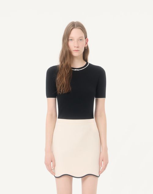 Valentino - Wool Jumper - Black/ivory - Woman - Knitwear