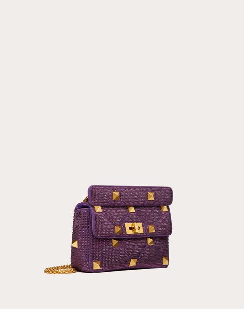 ラインストーン ローマンスタッズ ミディアム チェーンバッグ for