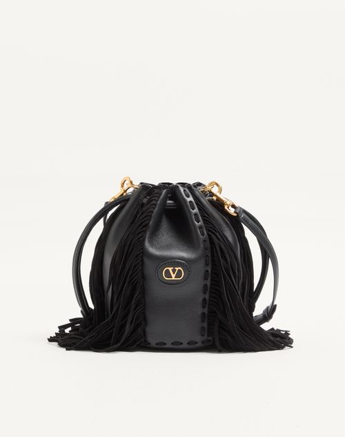 Valentino Garavani - Sac Seau En Cuir Valentino Garavani Nellcôte Petit Modèle - Noir - Femme - Sacs Porté Épaule
