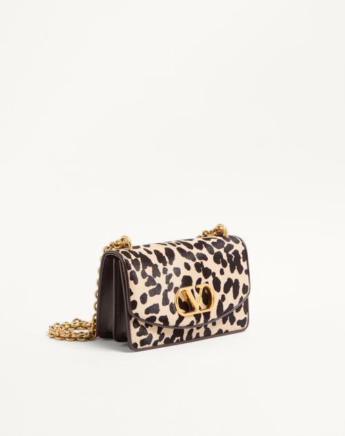Valentino Garavani - Valentino Garavani Vain Small Shoulder Bag In Pony Effect Calfskin With Animalier Print - Natural/brown - Woman - Shoulder Bags