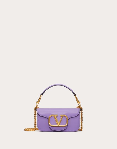 Valentino Garavani Garavani Locò Small Shoulder Bag In Calfskin Woman Wisteria Uni