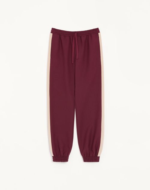 Valentino - Valentino Nylon Trousers With Vgold - Maroon - Man - Trousers And Shorts