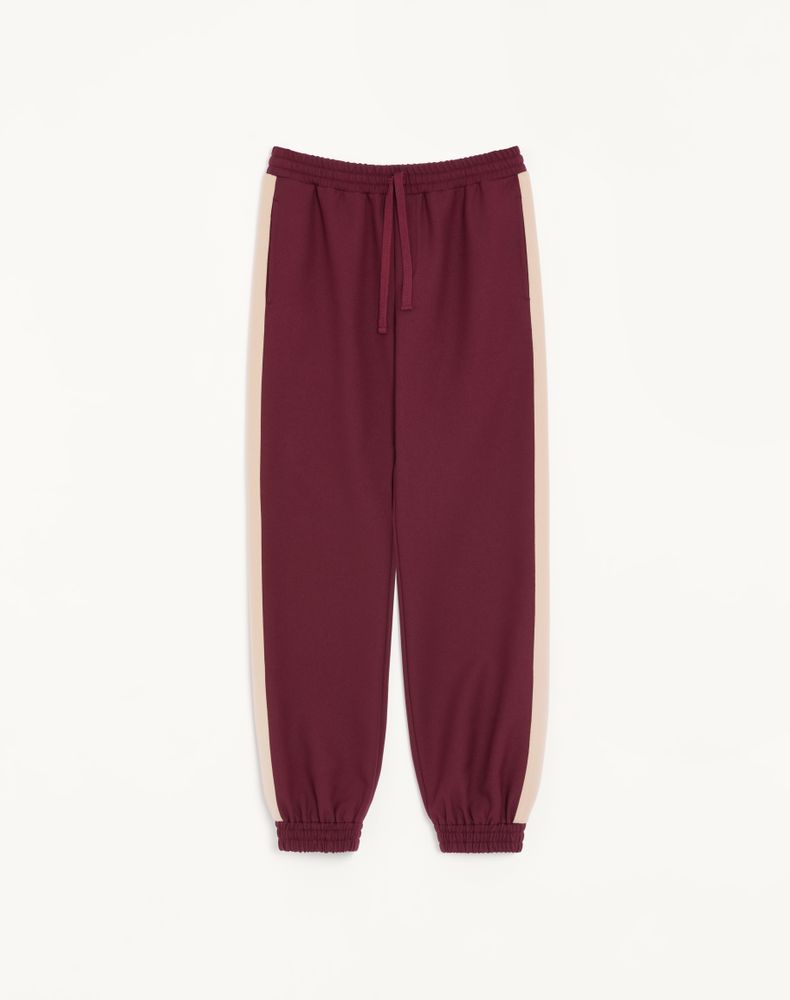 Valentino Men's Maroon Nylon Trousers With Vgold Man Xxl
