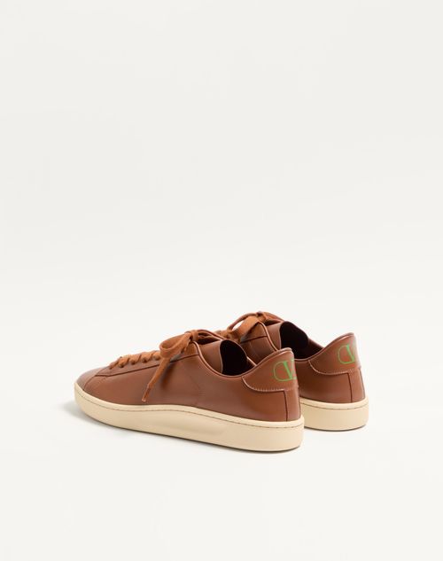 Valentino Garavani - Royco Sneaker In Nappa Calfskin - Tobacco - Man - Sneakers