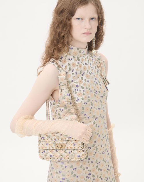 Valentino Garavani - Valentino Garavani Rockstud Spike Small Jacquard Fabric Bag - Multicolor - Woman - Shoulder Bags