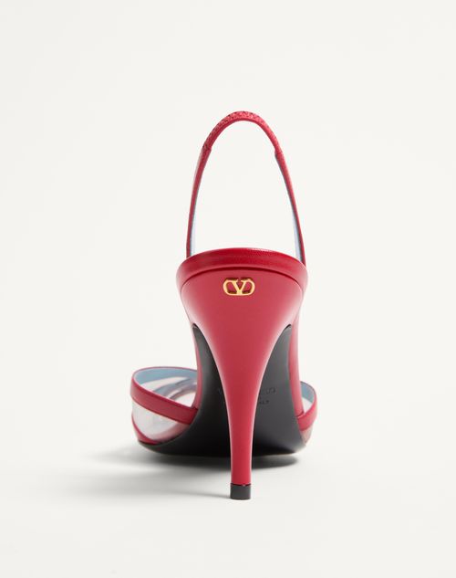 Valentino Garavani - Impudance Slingback Pumps In Kidskin And Mesh 90mm - Rouge Pur/nude - Woman - Pumps