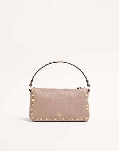 Valentino Garavani - Small Rockstud Grainy Calfskin Crossbody Bag - Poudre - Woman - Bags