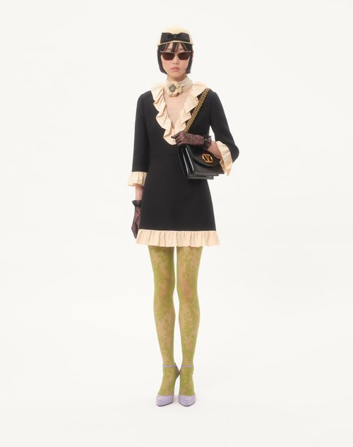 Valentino - Crepe Couture Short Dress - Black/birch - Woman - Dresses