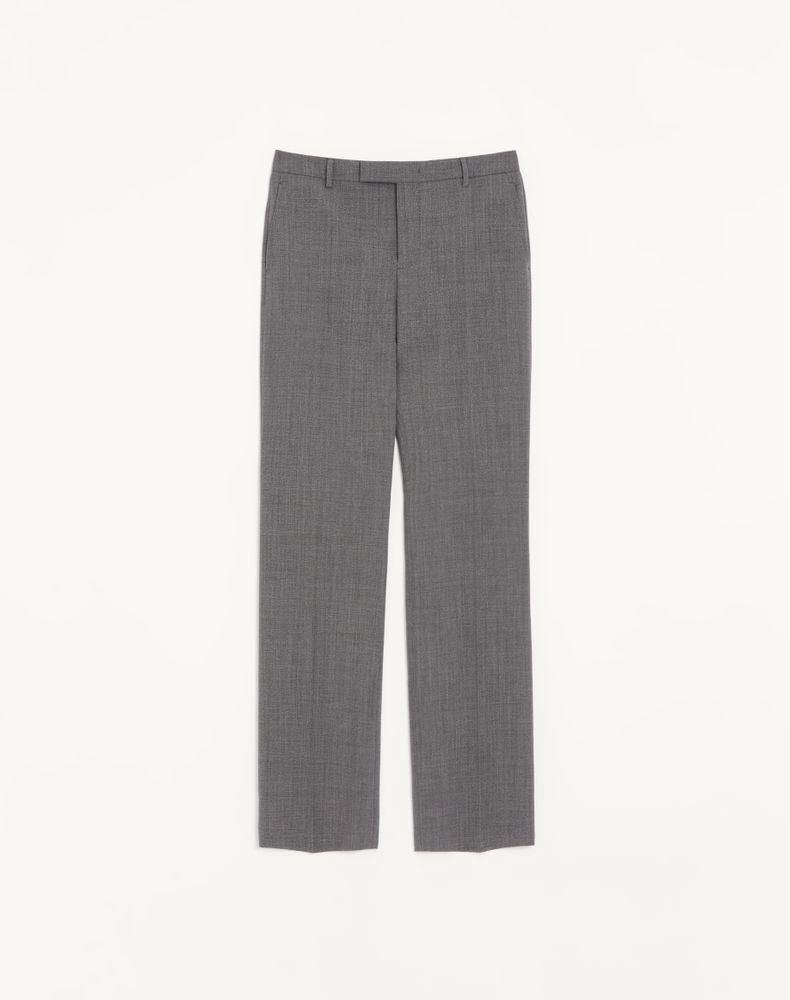 Valentino Men's Black/Grey Mouliné Wool Trousers Man 50
