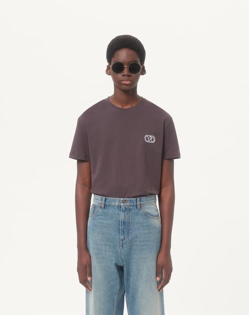 定価10万 VALENTINO 現行タグ フロントロゴプリントTシャツ S Y2K パイピングライン ロゴプリント ビッグシルエットTシャツ