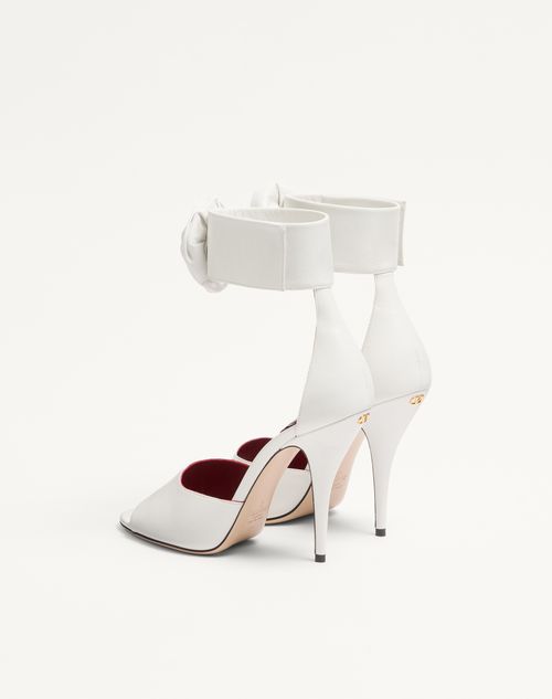 Valentino Garavani - Drip Rose Kidskin Sandal With Crystals 105mm - White - Woman - Sandals