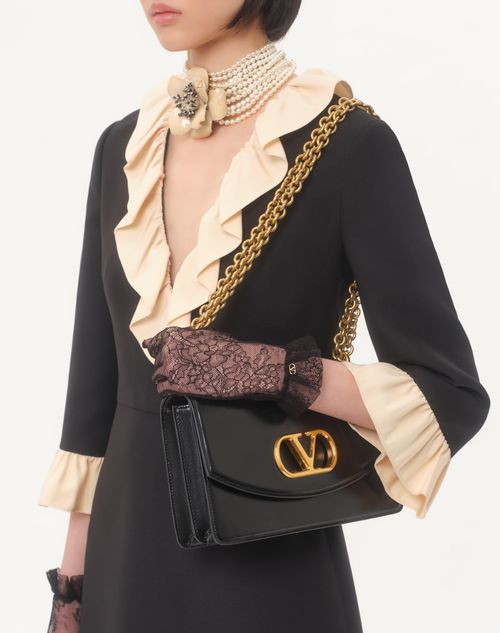 Valentino - Crepe Couture Short Dress - Black/birch - Woman - Dresses