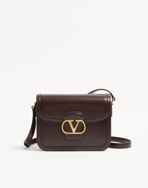 Valentino Garavani - Petit Sac Porté Épaule Valentino Garavani 9to5 En Cuir De Veau Lisse - Brun Chêne - Femme - Sacs Porté Épaule