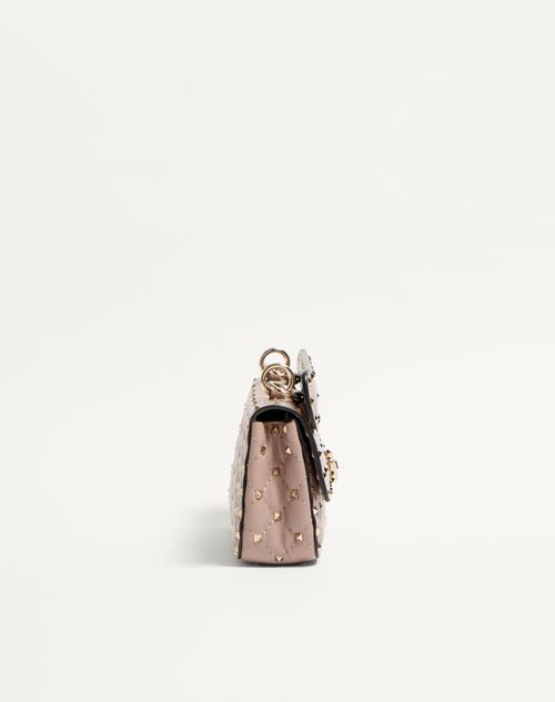 Valentino Garavani - Small Nappa Rockstud Spike Bag - Poudre - Woman - Shoulder Bags
