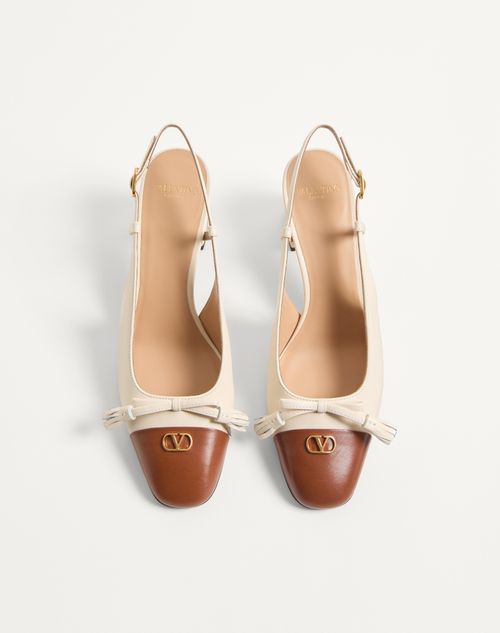 Valentino Garavani - Valet Du Roi Kidskin Slingback Pumps 60mm - Butter/tobacco - Woman - Pumps