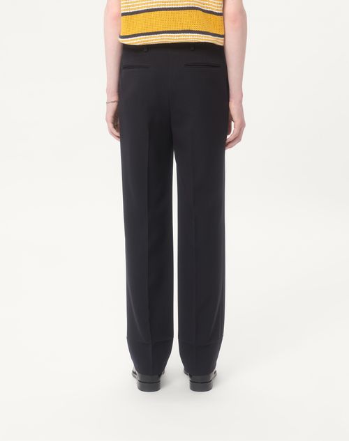 Valentino - Wool Gabardine Pants - Navy - Man - Pants And Shorts