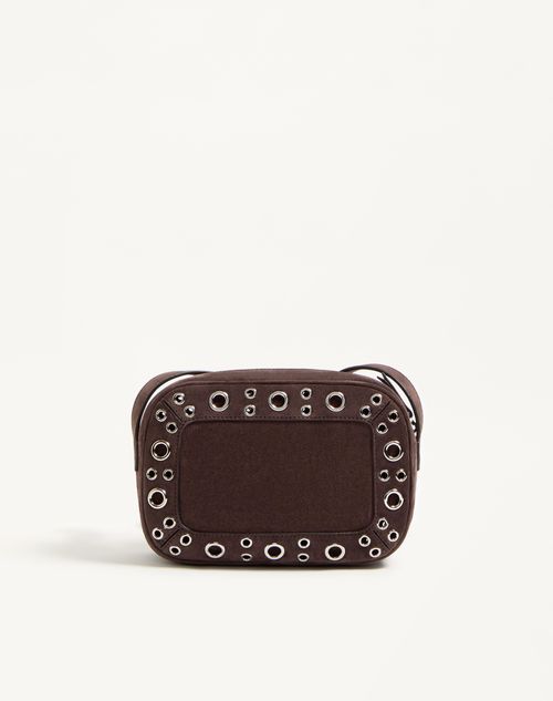 Valentino Garavani - Valentino Garavani Nellcôte Suede Shoulder Bag - Brown - Man - Shoulder Bags