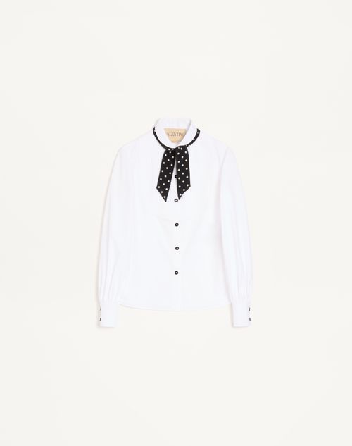 Valentino - Cotton Popeline Shirt - White - Woman - Shirts And Tops