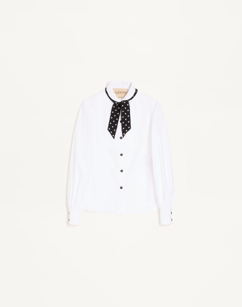 Valentino Women's White Cotton Popeline Shirt Woman 48