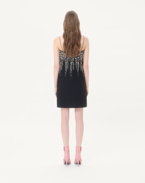 Valentino - Embroidered Crepe Couture Short Dress - Black - Woman - Dresses