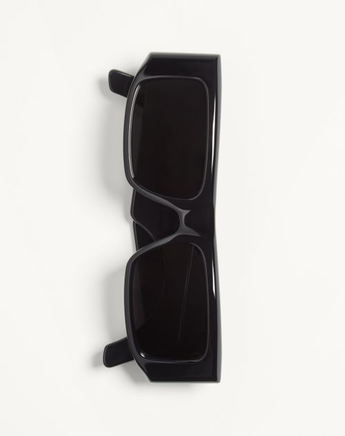 Valentino - Rectangular Acetate Eyewear - Black/gray - Unisex - Eyewear