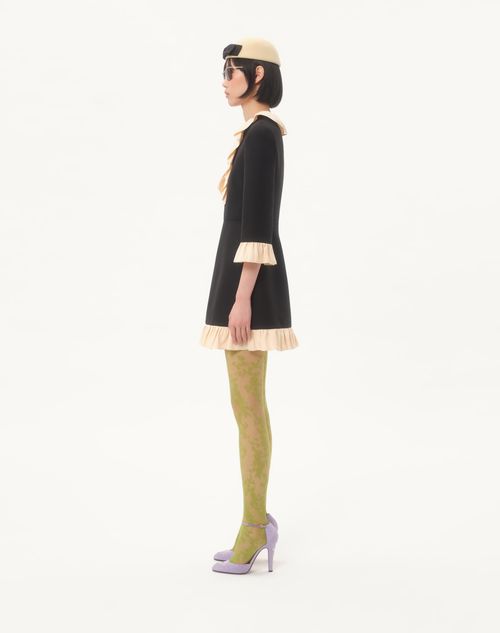 Valentino - Crepe Couture Short Dress - Black/birch - Woman - Dresses