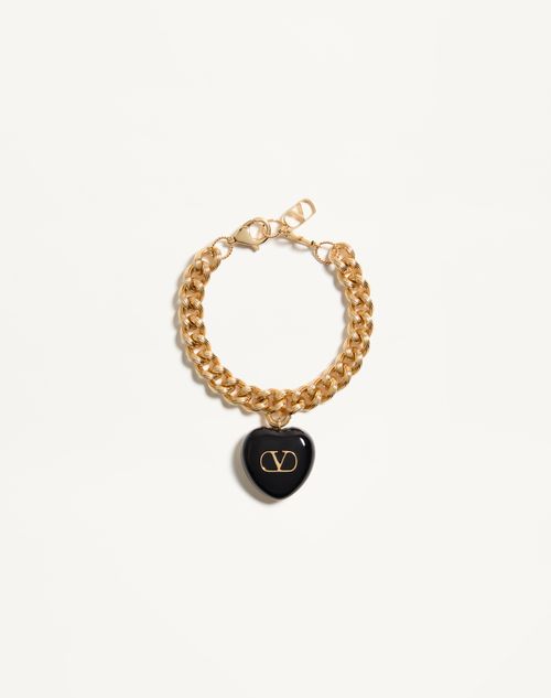 Valentino Garavani Coeur Royal Metal And Enamel Bracelet Woman Gold/black M