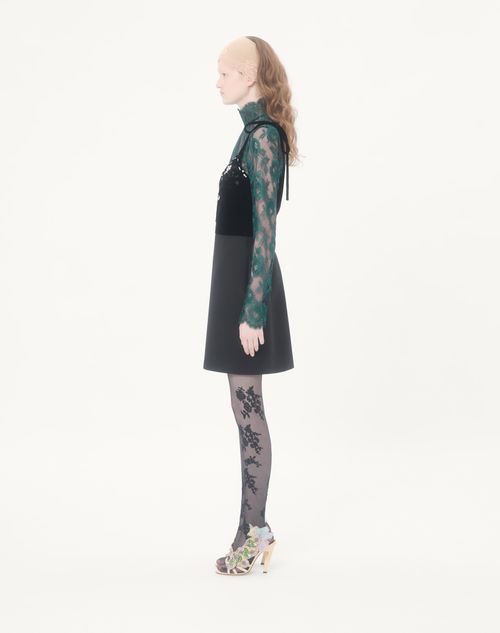 Valentino - Embroidered Crepe Couture Short Dress - Black - Woman - Dresses