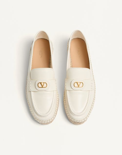Valentino Garavani - Vlogo Signature Calfskin Loafer 20mm - Ivory/natural - Woman - Loafers & Oxford